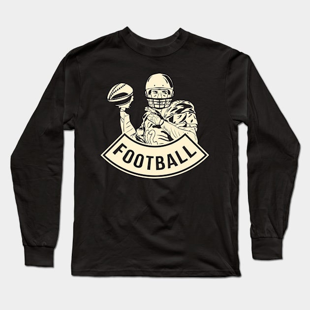 Football Player Long Sleeve T-Shirt by HBfunshirts